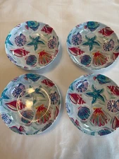 New Mainstays Ocean Beach Sea Shells Melamine Bowls Set of 4