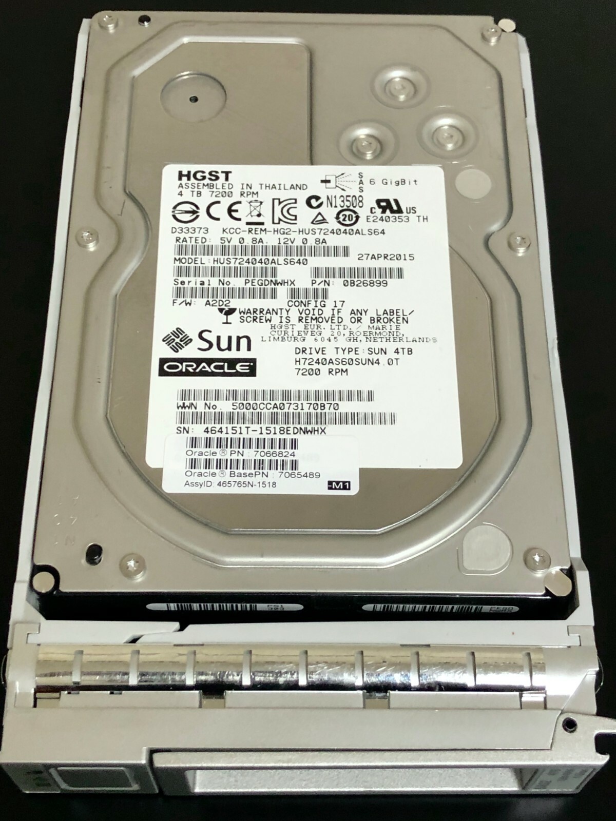 7066824 Sun Oracle 4TB 7.2K SAS 6G 3.5