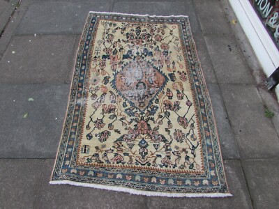 Vintage Shabby Chic Handgeknüpft Traditionell Orientteppich Wolle Weiß Rosa 167x104m