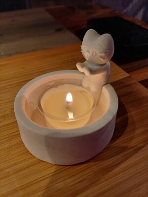Teelichthalter ''Katze'' Handmade NEU