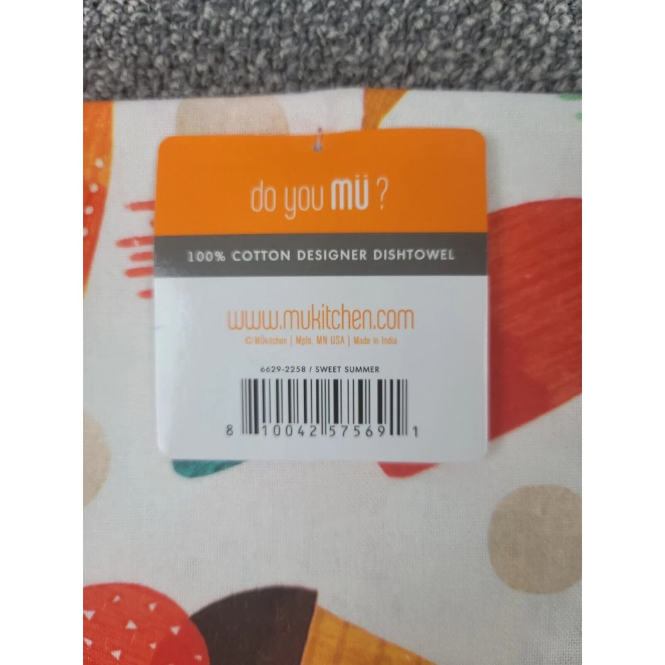 Кухонные полотенца с дизайнерским принтом MU Sweet Summer Ice 20x30 дюймов хлопок 2 шт. - Изображение 3 из 3