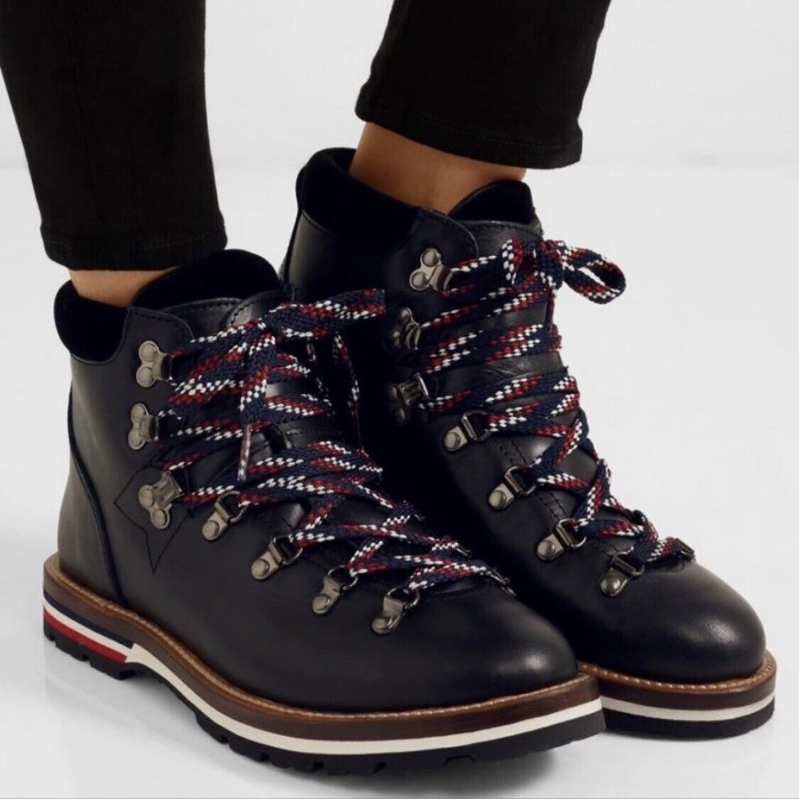 MONCLER Blanche Ankle Hiking Winter Boots Velvet Black MONCLER Blanche Ankle Hiking Winter Boots Velvet Black