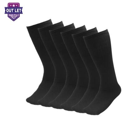 6-12 Pairs Men's Black Tube socks Over The Calf Sports Cotton Socks Big & Tall