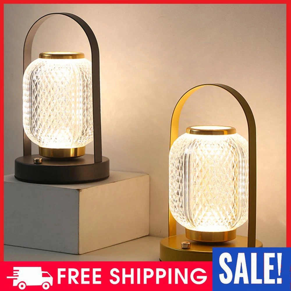 Retro Desk Lamp Dimmable Reading Lamp USB Rechargeable 3 Color for