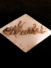  12 K GOLD FILLED MOTHER PIN ON MOTHER OF PEARL