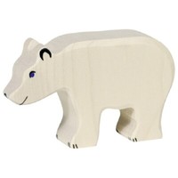 Holztiger 80207 EisbäR Fressend 12 Cm Holzfiguren Serie Wildtiere