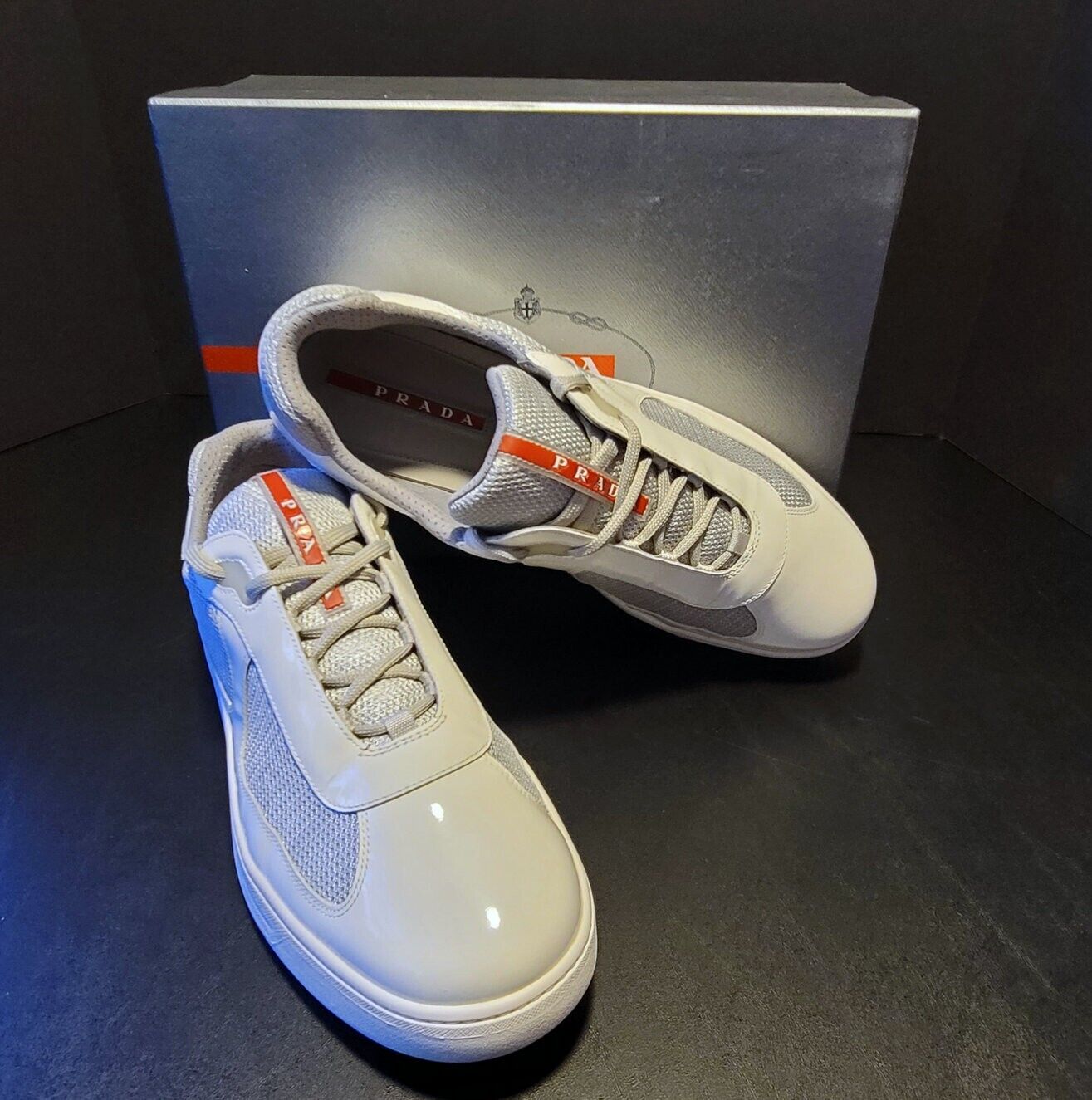 New Mens Prada Sneakers White America Cup Size 13… - image 1