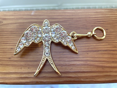 Henri Bendel Swarovski Crystal RARE Dove Bird Key Chain  display picture 1