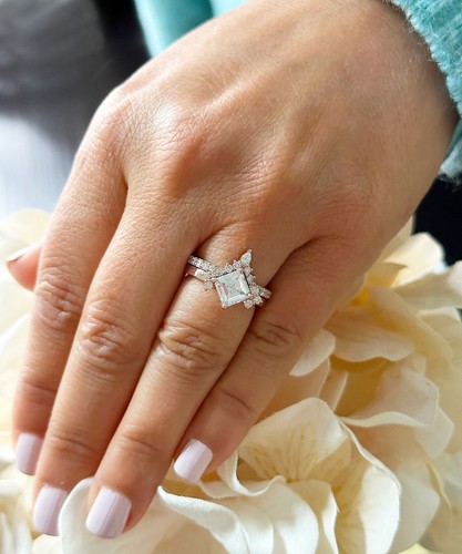 14K Rose Gold Asscher Round Pear Cut Natural Diamond Engagement Ring 2.20ctw - Picture 9 of 9