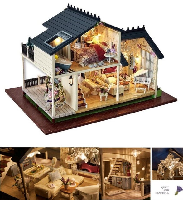 diy wooden miniature dollhouse kit