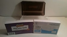 3x5 Index Card Box New with 100 Unruled Index Cards and 100 Ruled Index Cards...