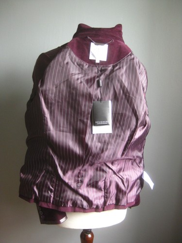 VELVET JACKET 16 JASPER CONRAN BABYCORD BLAZER NEW BNWT US 12 purple cotton - Picture 6 of 16