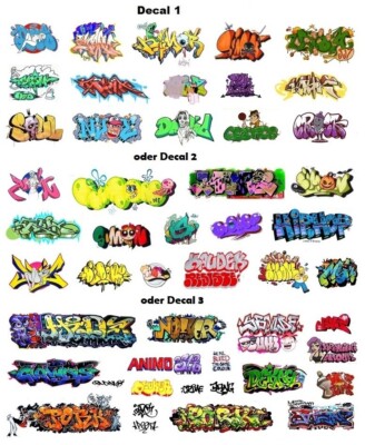 Graffiti...  Scale Custom... Decals...  wähle ein Decal aus...  (Modellbau)..