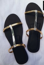 Mujer Damas Tirantes I Deslizante Zapatilla Verano Informal Sandalia Plana Zapatos de Playa
