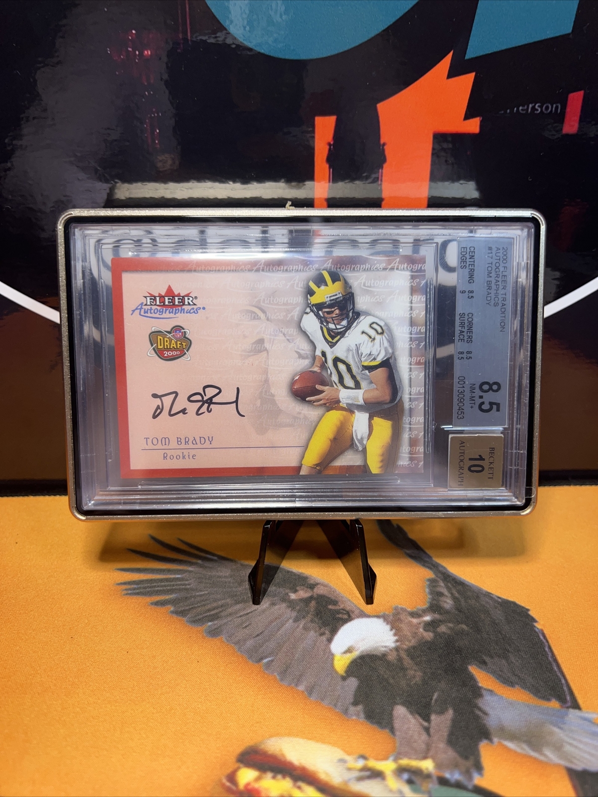 TOM BRADY 2000 FLEER TRADITION AUTOGRAPHICS RC ROOKIE AUTO BGS 8.5 10 PATRIOTS