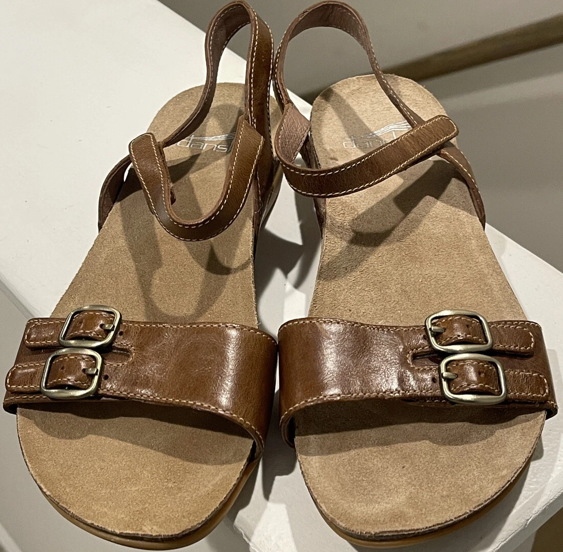 Dansko Rebekah Brown Leather Comfort Ankle Strap Sandals Sz.36