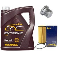 MotoröL Set 5W-40 5 Liter + ÖLfilter + ÖLablassschraube FüR Audi A5 1.8 170 PS
