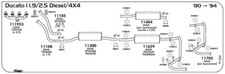 MARMITTA ANTERIORE PER FIAT Ducato I 280-290 2.5 Diesel/4X4 2500 cc 75 cv 55 kw