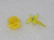 Vintage Lot of Girls Yellow hair Barrettes Clips Butterfly  Flower