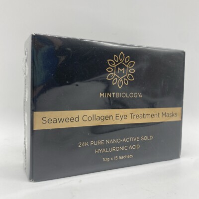 MINTBIOLOGY Seaweed Collagen Eye Treatment - 15 Masks 24K Hyaluronic Acid