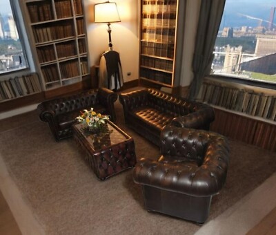 Chesterfield  Rochester  Royal Borough Belgravi geknöpfter Sitz Echt Narbenleder