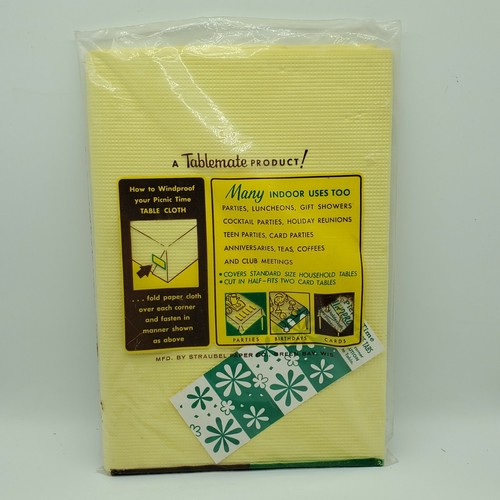 Straubel Paper Co. Vintage Picnic Table Cover 7'x40" NIP NOS Green Bay Wisconsin - Bild 4 von 5