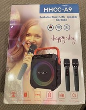 Moyleaf HHCC-A9 Portable Bluetooth Karaoke Speaker w/ 2 Microphones New
