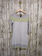 Design History Sweater Dress Knee Length Striped Yellow Gray White Small NWT