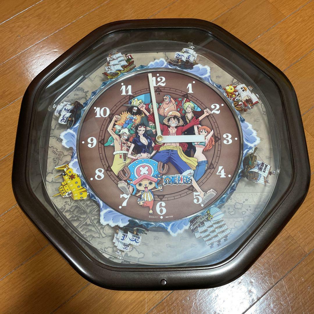 RHYTHM ONE PIECE ワンピース 掛け時計 4MH880-M06 ONE PIECE Automaton Wall Clock W/ Box 4MH880-M06 Pirate Anime Rare