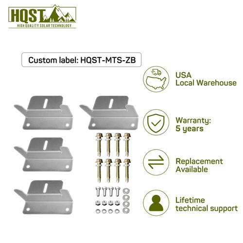 HQST Solar Panel Mounting Brackets with Nuts and Bolts Set of 4 RV Flat Surface - 第 1/8 張圖片