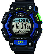 Mens Casio Tough Solar 3441 Runner Digital Black and Blue Watch