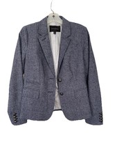 BANANA REPUBLIC Tweed Wool Blend Blue Signature Button Academy Jacket Blazer 4