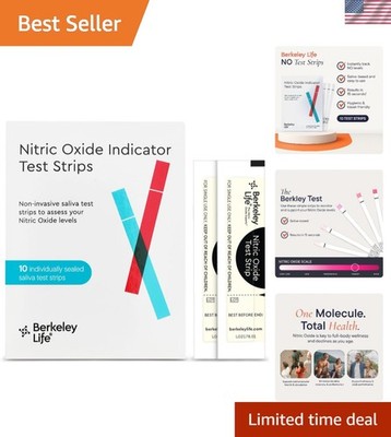 Nitric Oxide  Strips - At-Home Saliva Testing Kit for Heart Health - 10 Count
