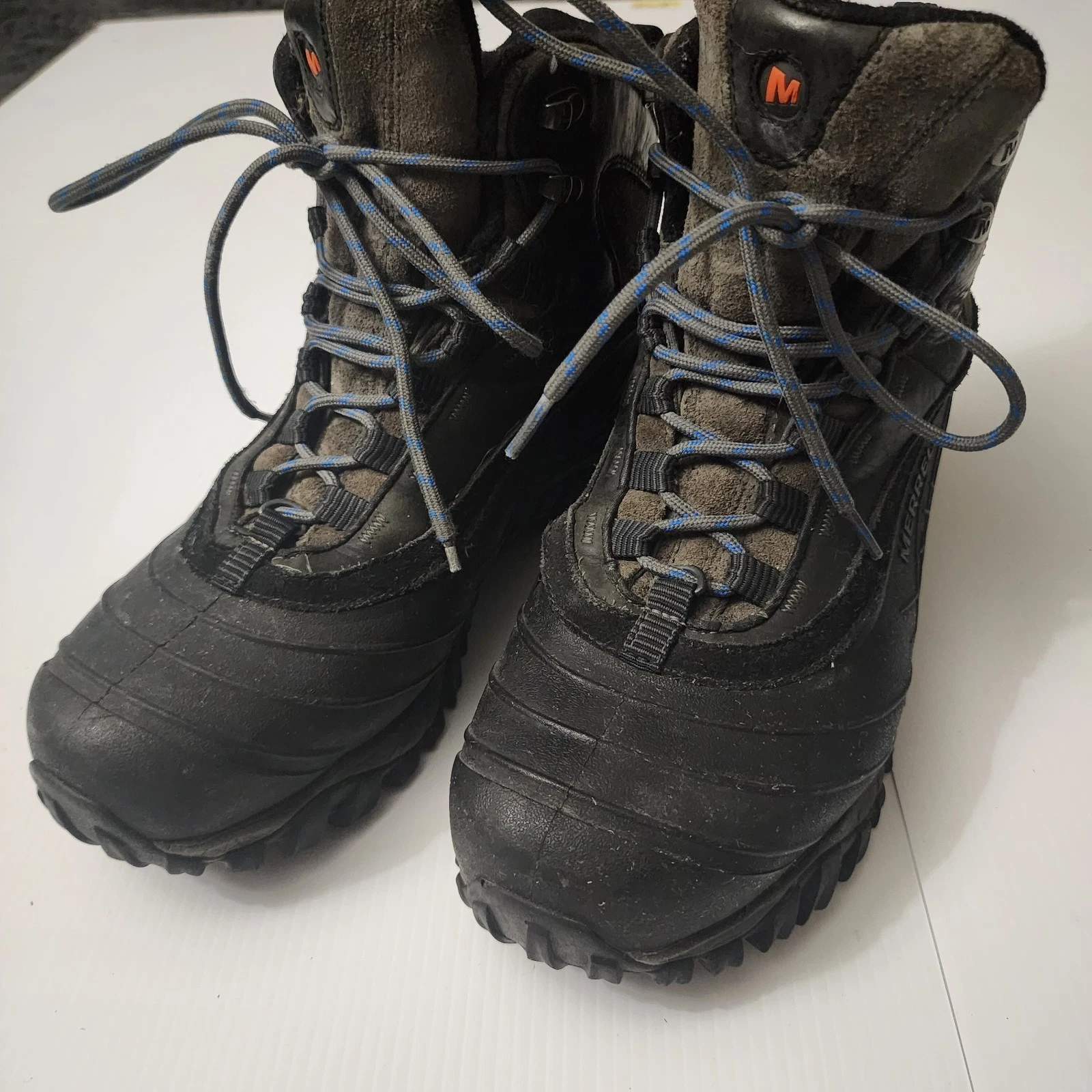 Merrell Isotherm Waterproof Black Leather Winter Snow Boots Men's Size 12