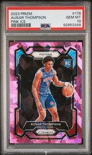 PSA 10 2023 PANINI PRIZM #178 AUSAR THOMPSON RC PINK CRACKED ICE ROOKIE POP/250