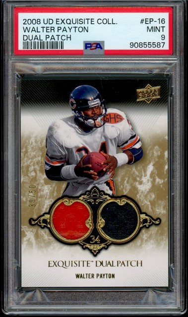 PSA 9 2008 Exquisite Collection Patch Duals #EP16 Walter Payton 30/50