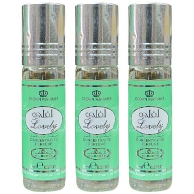 Lovely Al Rehab 3 PACK Roll On 6mL Concentrated Perfume Oil