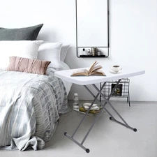 Square Folding Laptop Table Small Computer Desk Dining Laptop Tray Adjustable