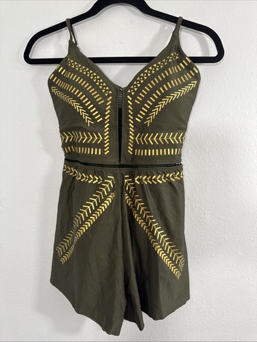 Biliblond Swimsuit Womens Medium Overall Kim Olive Gold Swimwear Limited Edition