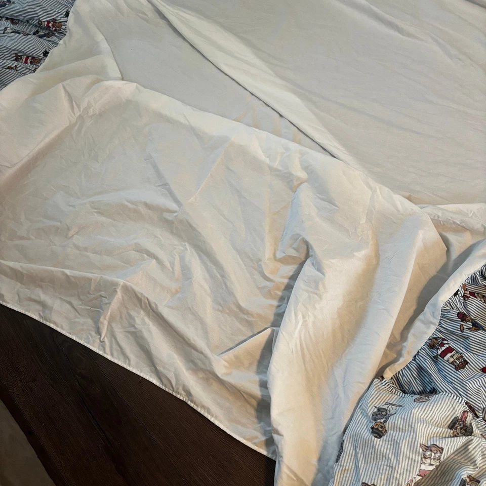 Falda de cama vintage Ralph Lauren Polo Bear Queen Grand sábana a rayas algodón EE. UU. Foto 3 de 4