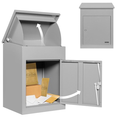 Steel Delivery Box with Lock for Secure Receiving Small Packages, Parcel, Mai...