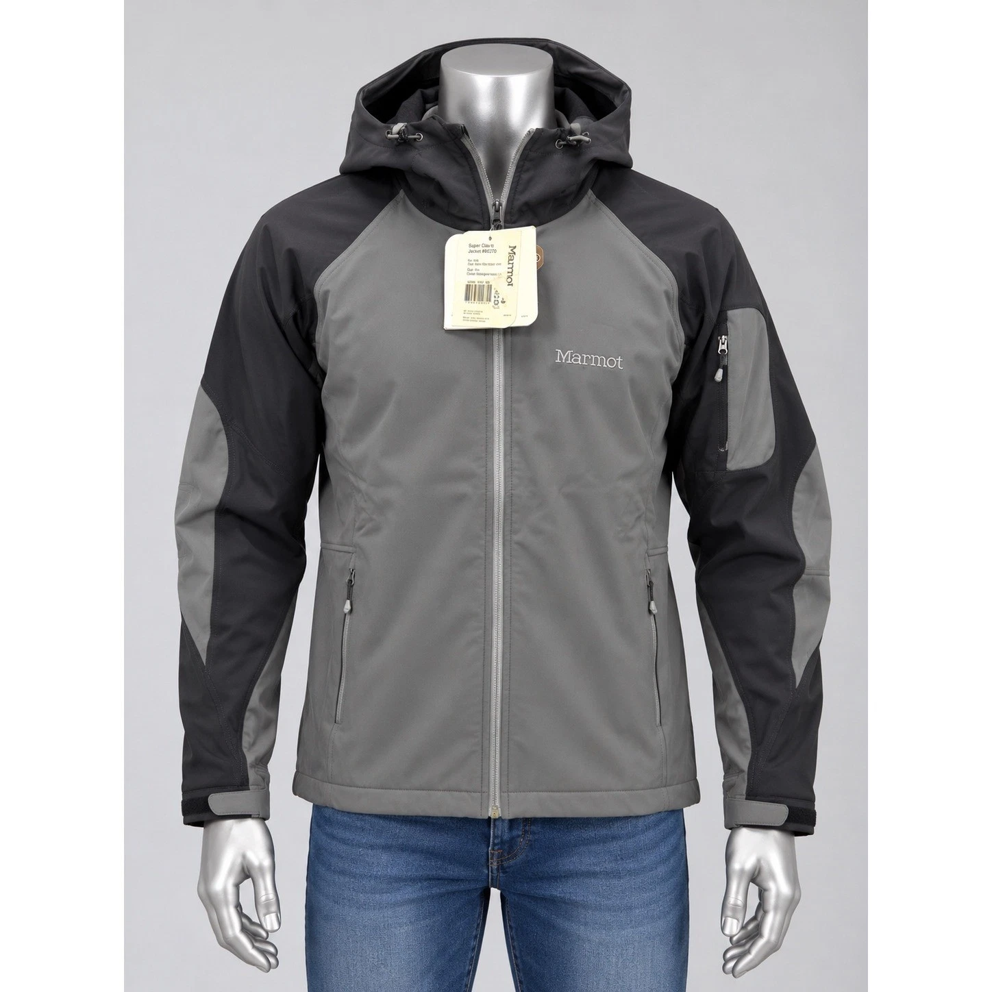 Marmot Super Gravity Jacket Mens XXL Gray Black Softshell Hooded NEW image 1