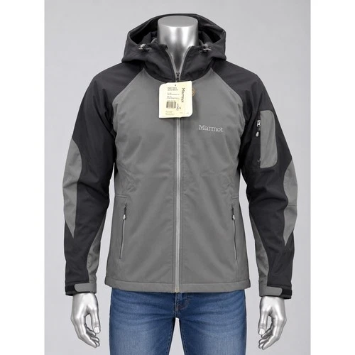 Marmot Super Gravity Jacket Mens XXL Gray Black Softshell Hooded NEW - product listing photo