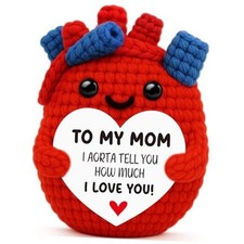 Valentines Day Birthday Gifts for Mom from Daughter Son,Handmade Crochet Heart