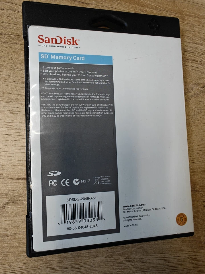 SanDisk 2GB SD Memory Card For Nintendo Wii Console New Sealed Official Licensed - Image 3 of 3