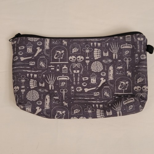 Cute Morbid Morte Skeleton Creepy Medical Theme Makeup Cosmetic Misc Bag