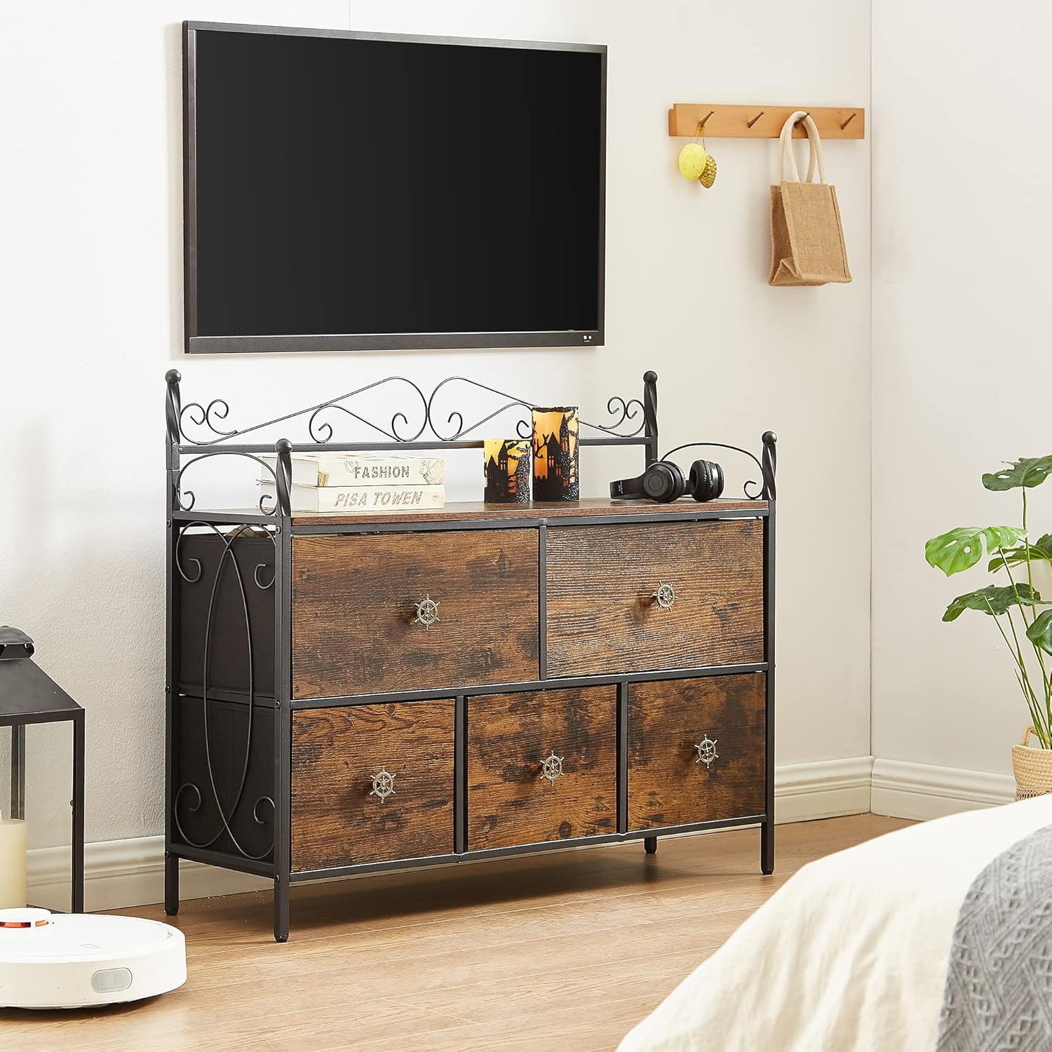 With 5 Drawers - Stylish Storage For Living Room & Bedroom