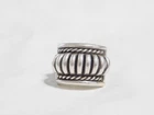 Vintage Navajo Tommie Charlie Ribbed Sterling Silver Band R1311