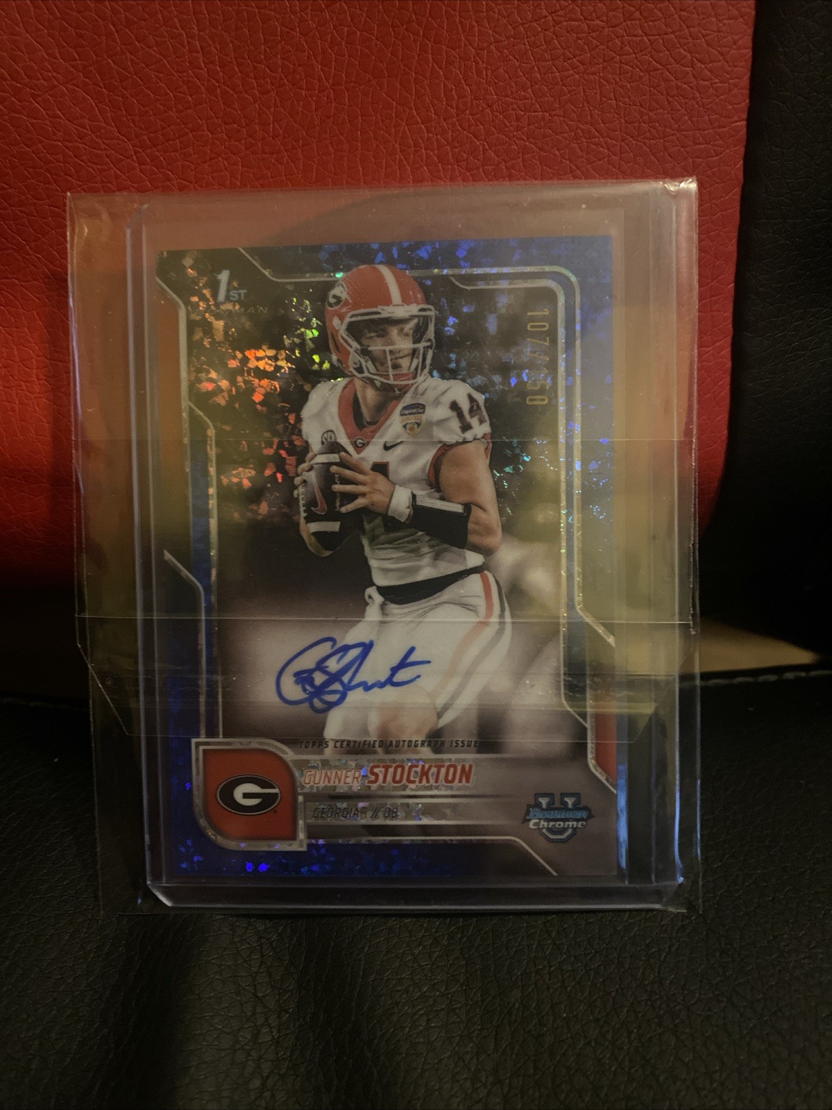 2025 Bowman Chrome U GUNNER STOCKTON 1st Blue Mini-Diamond Auto /150 Georgia