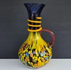 Vintage John Richard Millefiori Multicolor Murano Style Art Glass Vase 15"
